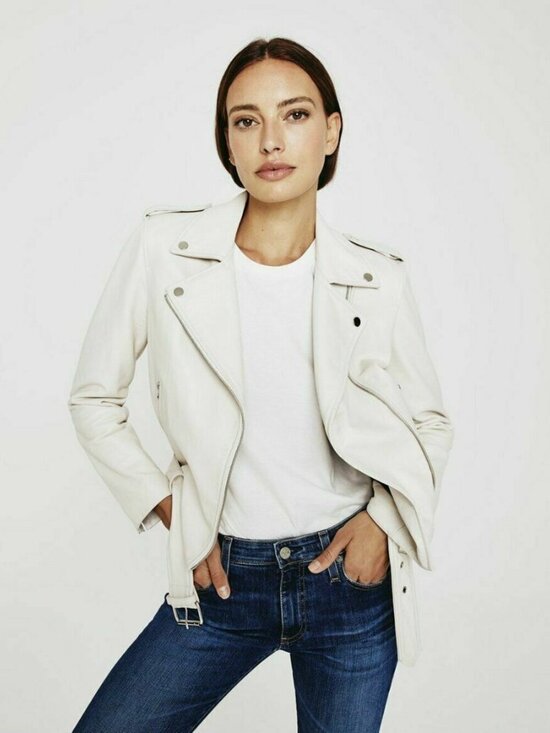 Vero Moda Jackets & Blazers - Vero Moda Vegan Leather White Moto Jacket